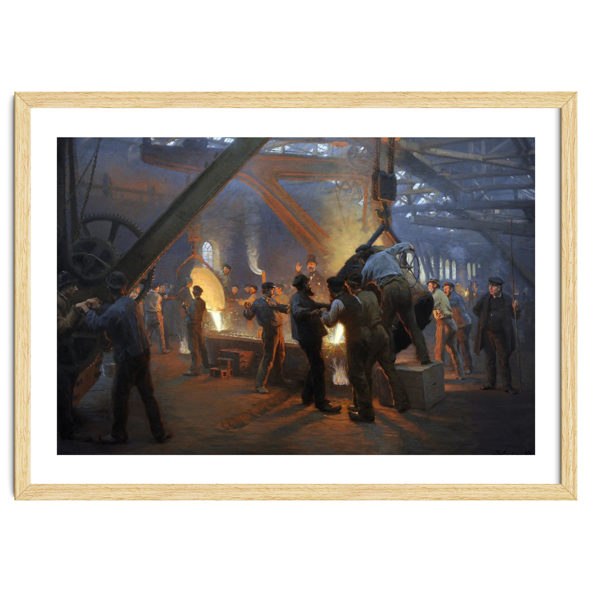 Peder Severin Kroyer (1851-1909). Danish painter. The Iron Foundry, Burmeister & Wain, 1885.