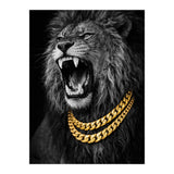 Bejweled hyper-realistic lion photography,diamond fangs portrait (Print Only) thumbnail