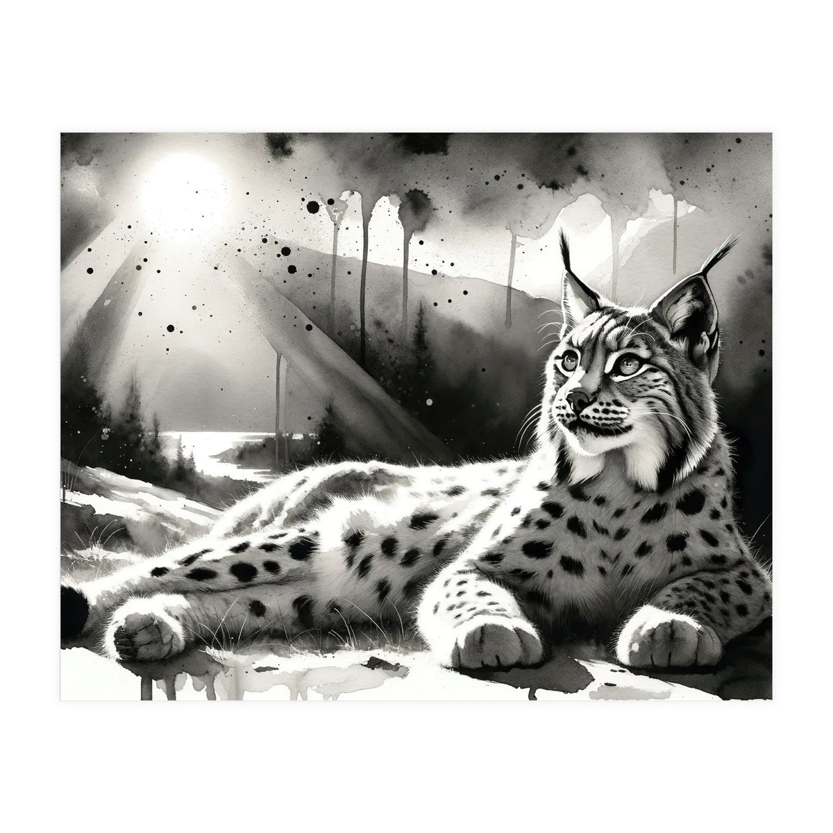 Lynx Resting In Sunlight (Print Only)
