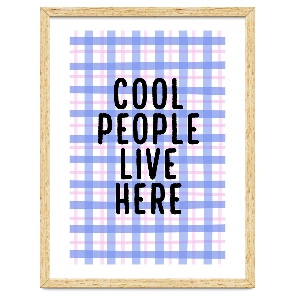 Cool People Live Here, Fun Playful Quote Print for Bright Happy Home Decor