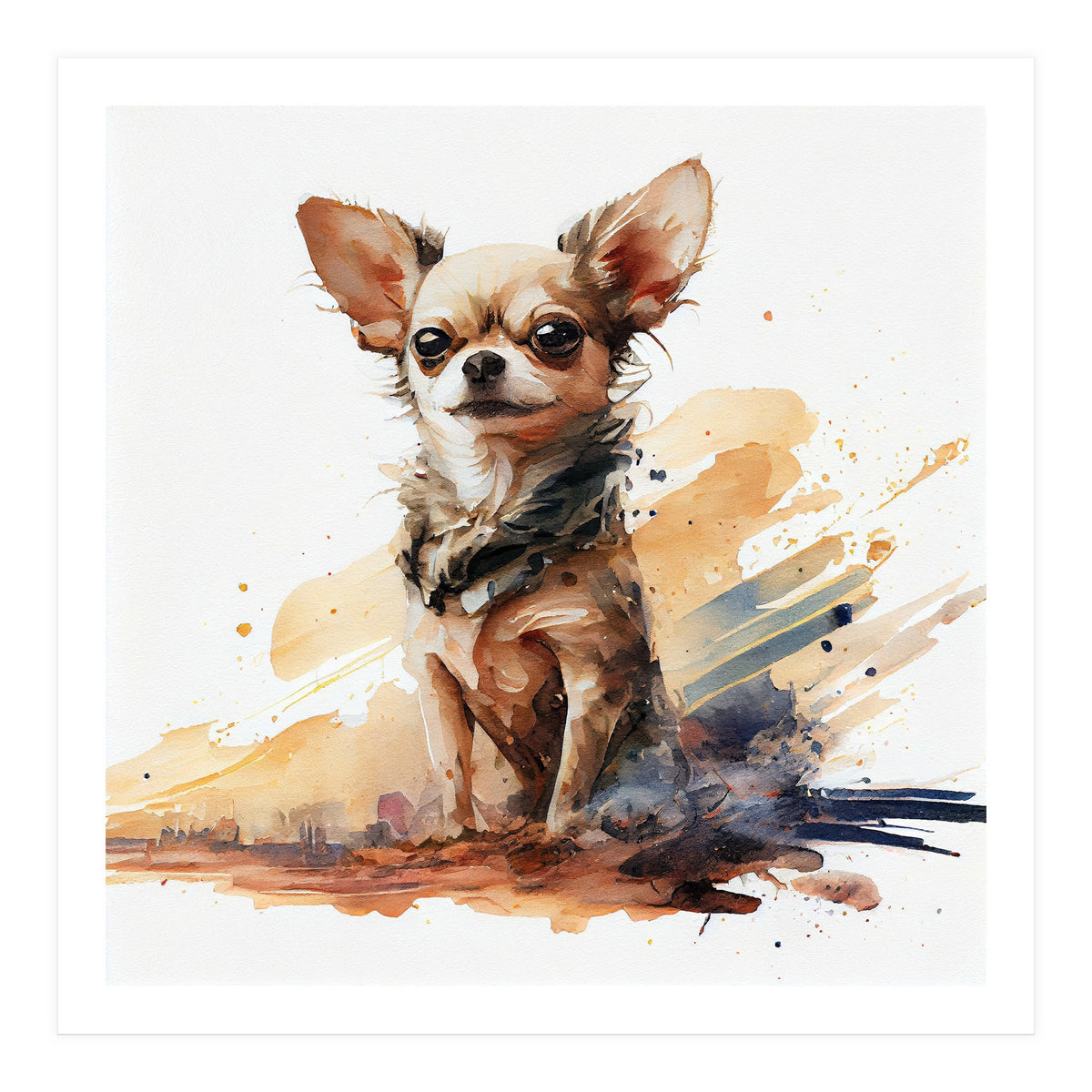 Watercolor Chihuahua Dog (Print Only)