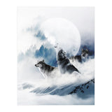Winter Wolves, Wildlife Wolf Wild Dogs, Snow Full Moon Animals Photography Love Digital (Print Only) thumbnail