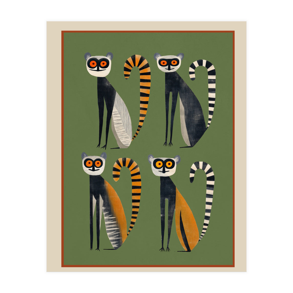 Striped Lemurs (Print Only)