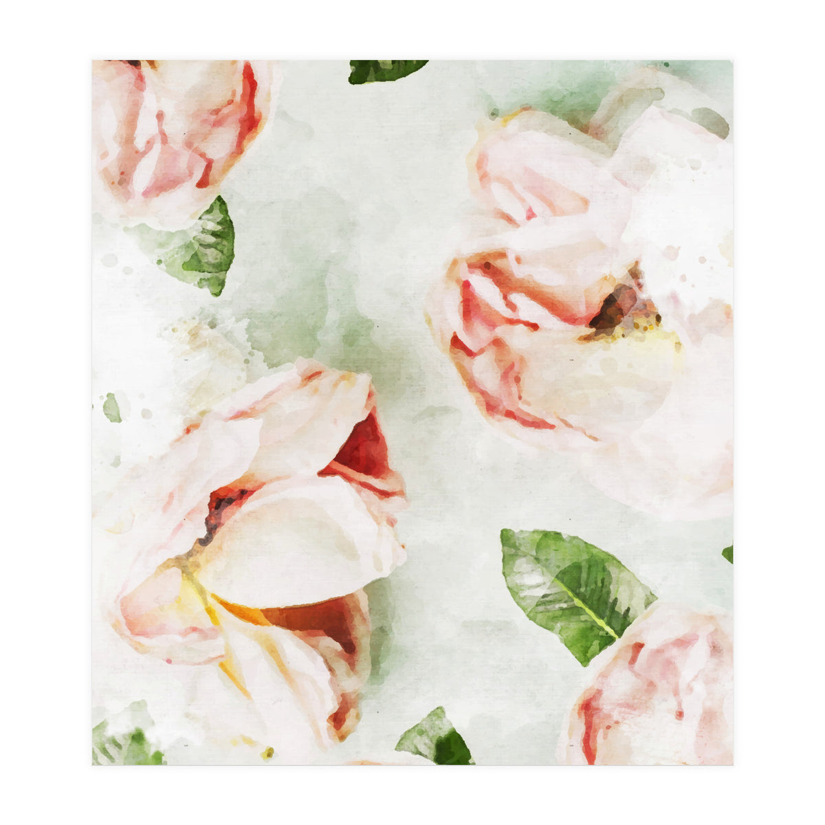 Roses & Foliage Watercolor (Print Only)