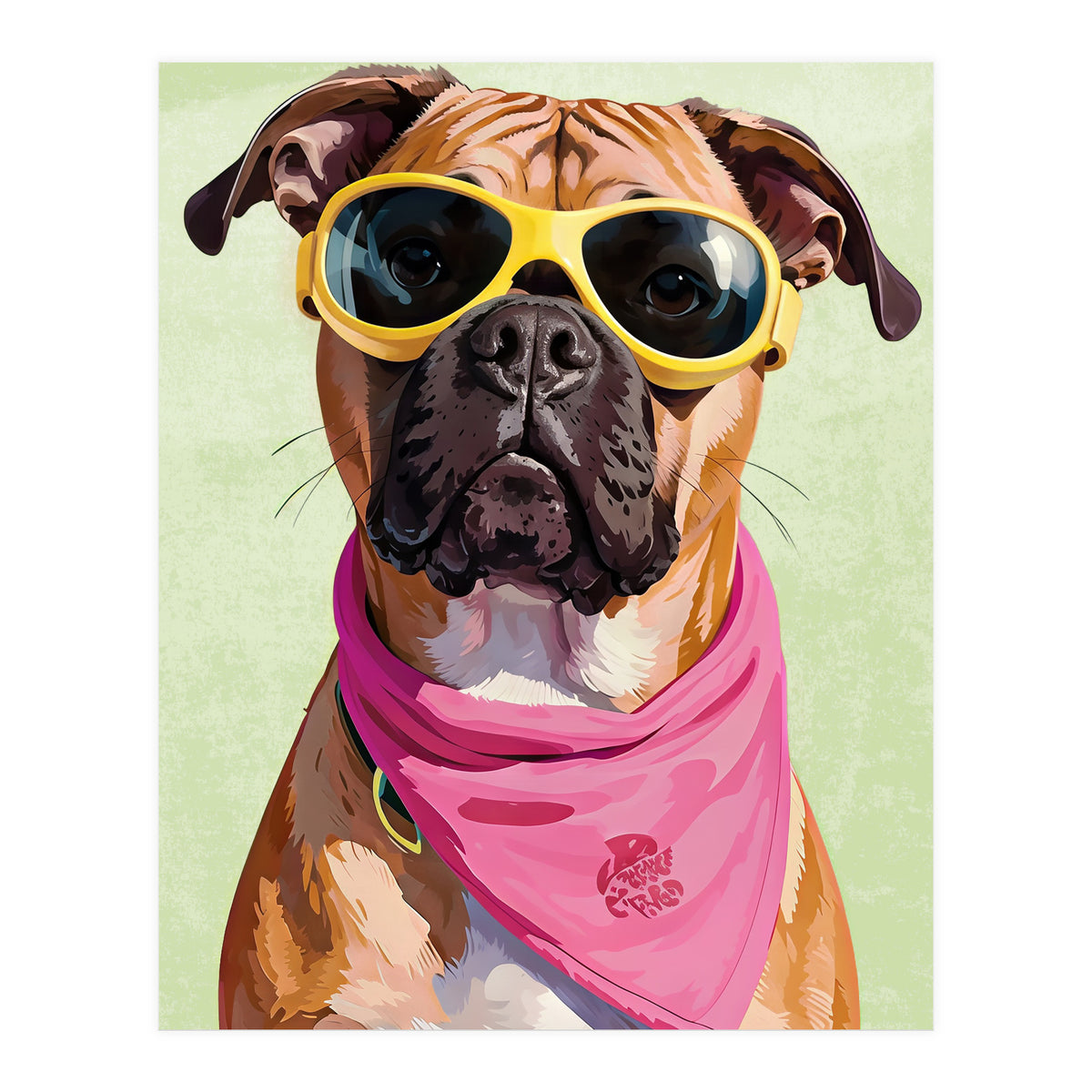 Cool Dog with Sunglasses – Funky Bandana  (Print Only)