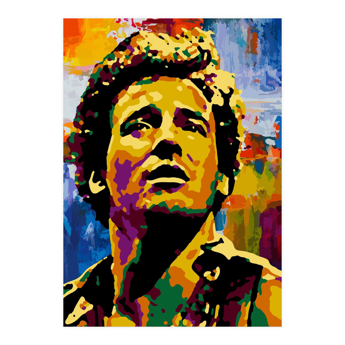 Bruce Springsteen Colorful abstract (Print Only)