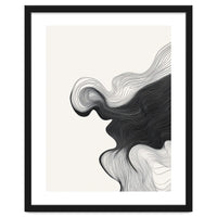 Abstract Black And White Wavy Lines Flowing Organic Shape