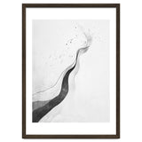 Abstract Black And White Ink Flowing Lines With Splatter thumbnail