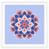 Mandala flower - blue and coral thumbnail