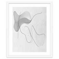 Abstract Black And White Flowing Lines And Shapes