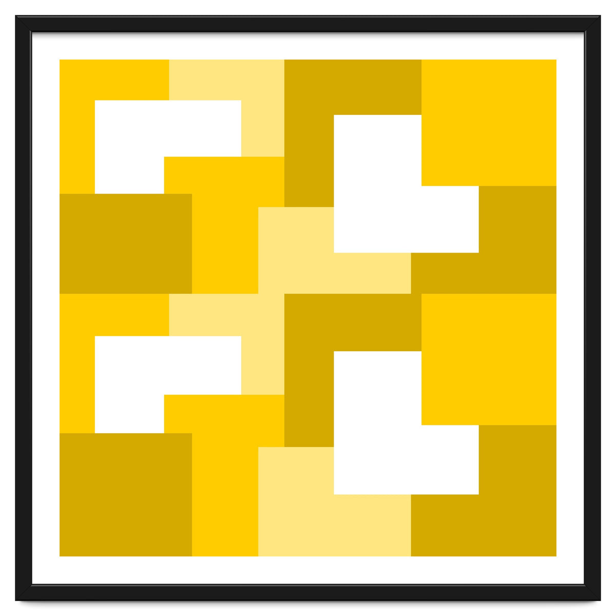Yellow Abstract Square Tiles Pattern
