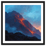 Dramatic Mountain Summit with Fiery Sunset Alpenglow thumbnail