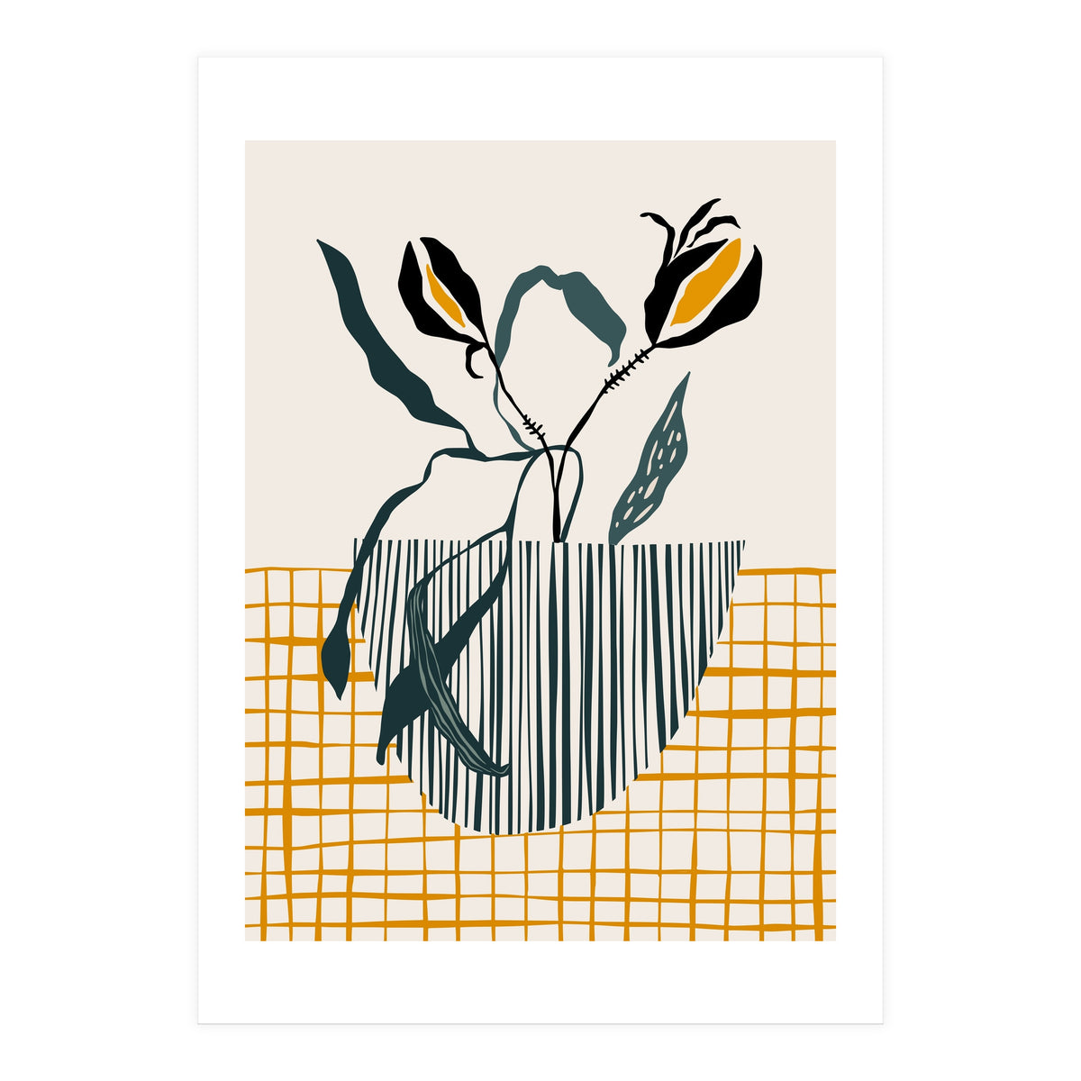 Midcentury plant pot light (Print Only)