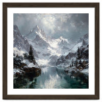 Majestic Snow-Capped Alpine Peaks Reflecting