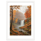 Serene Autumn Waterfall in Misty Forest thumbnail