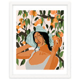 The Orange Grove, Bohemian Woman Summer Travel, Fashion Botanical Nature Garden, Plants Fruits Juicy thumbnail