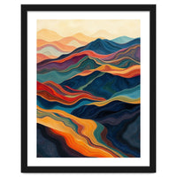 Abstract Mountain Landscape Art with Fluid Textures
