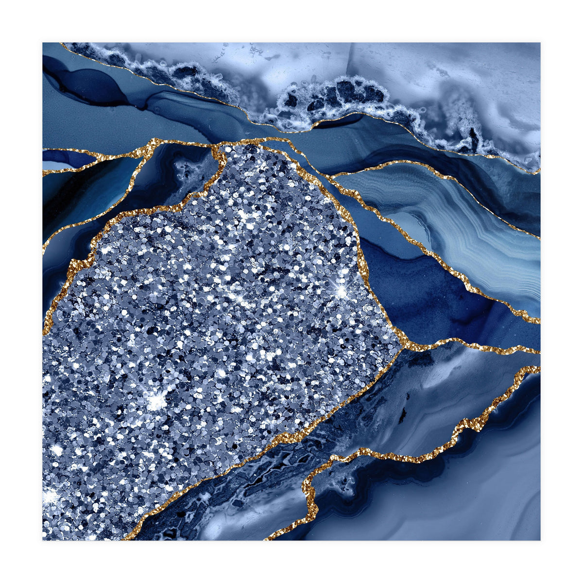 Agate Glitter Ocean Texture 08 (Print Only)