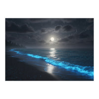 Bioluminescent Moonlit Shore (Print Only)