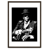 John Lee Hooker American Blues Guitarist in Grayscale thumbnail