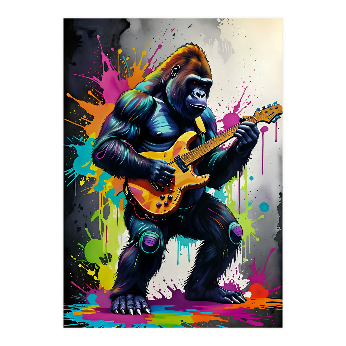 Gorilla Plays Guitar (Print Only)