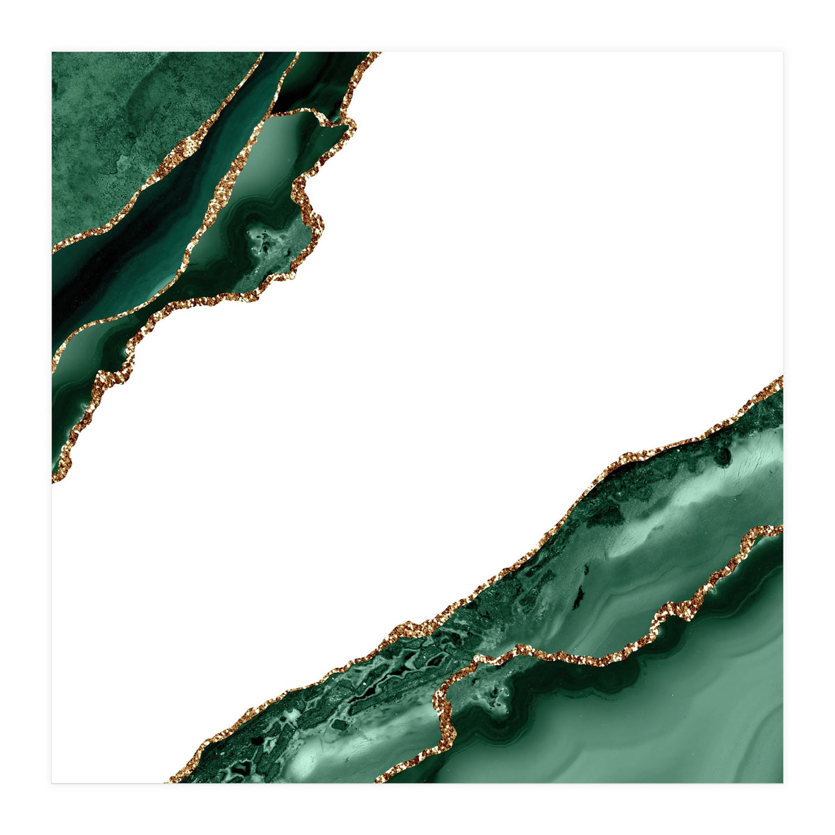 Emerald & Gold Agate Texture 13 (Print Only)