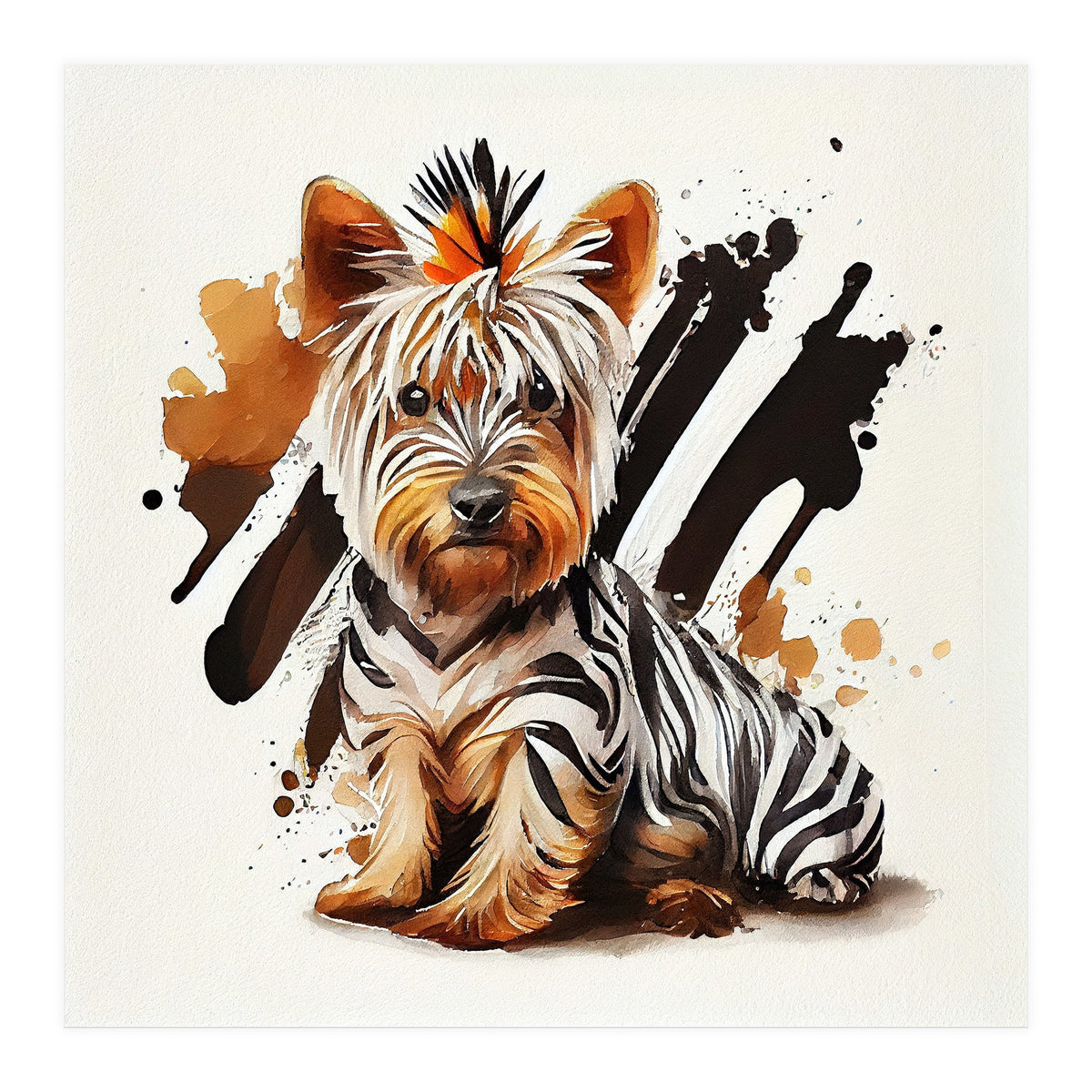 Watercolor Yorkshire Terrier Dog (Print Only)