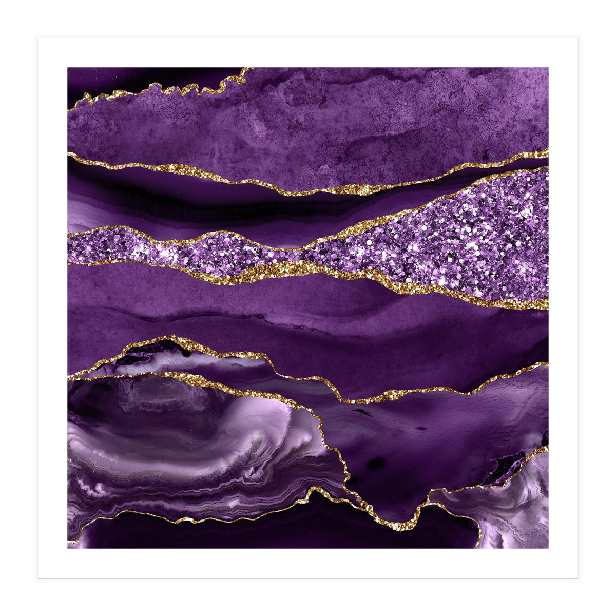 Agate Glitter Ocean Texture 01 (Print Only)