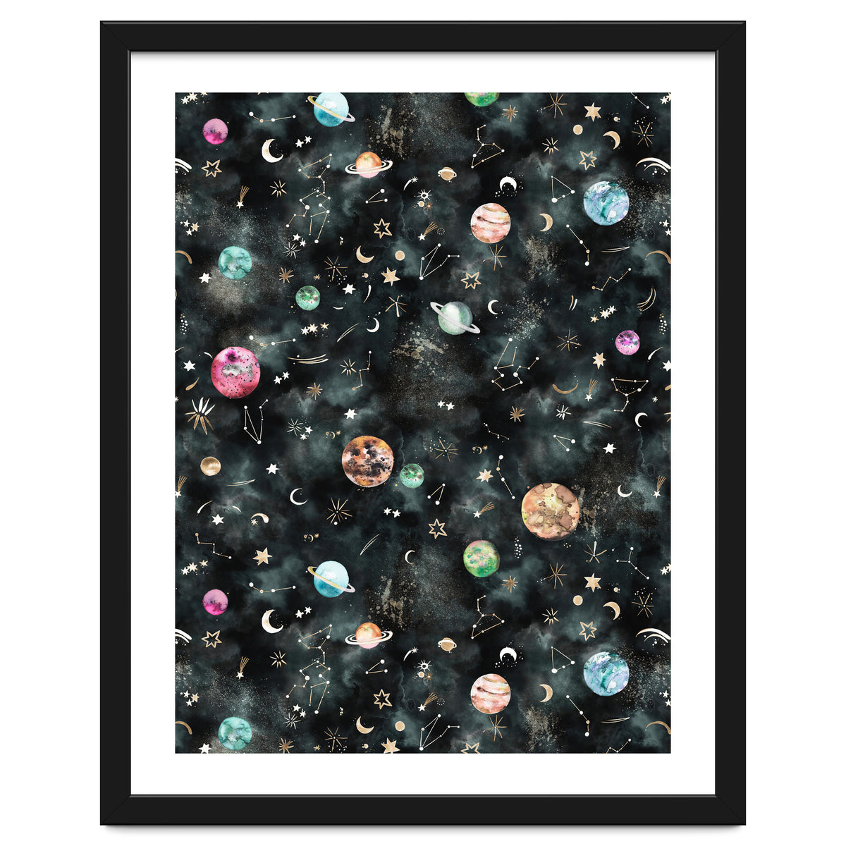 Galaxy Astrology Astronomy Constellations Gold