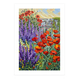 Vibrant Summer Poppy and Lavender Garden Oil Painting (Print Only) thumbnail