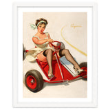 Pinup Sexy Girl On A Go Cart Car thumbnail
