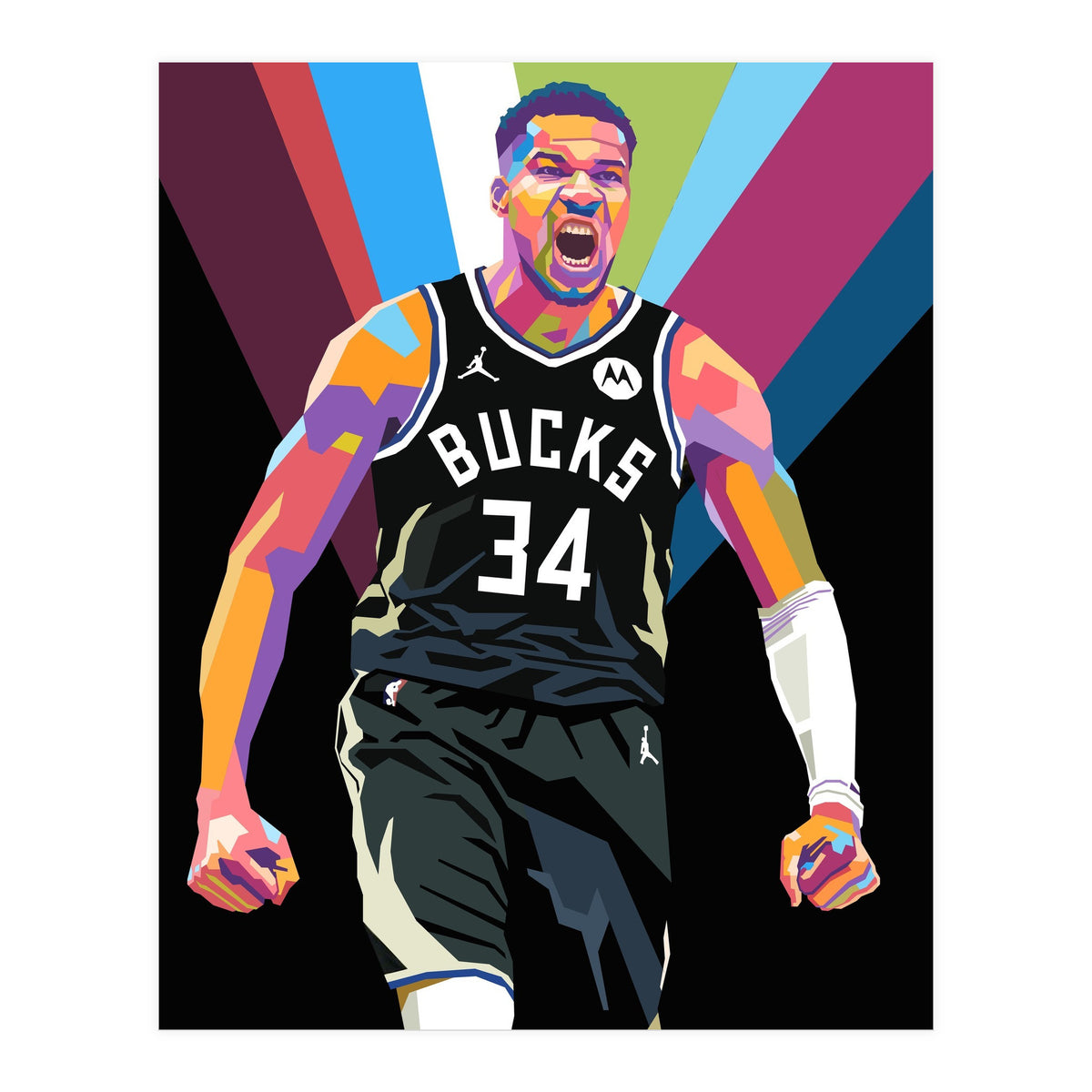 Giannis Antetokounmpo art (Print Only)