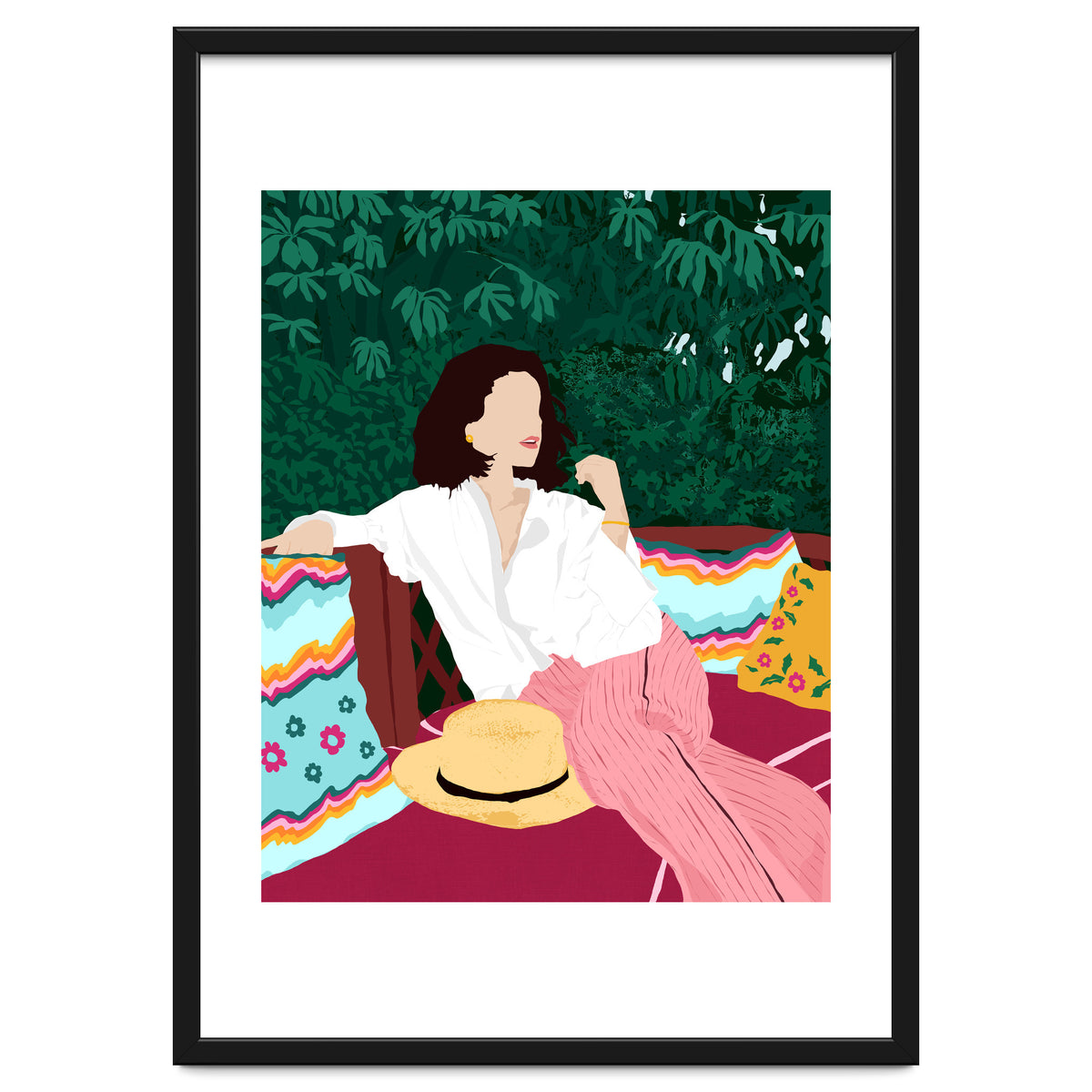 Bohemian Soul, Modern Boho Woman Decor Self Love, Self Care Portrait Fashion Patio Style Garden