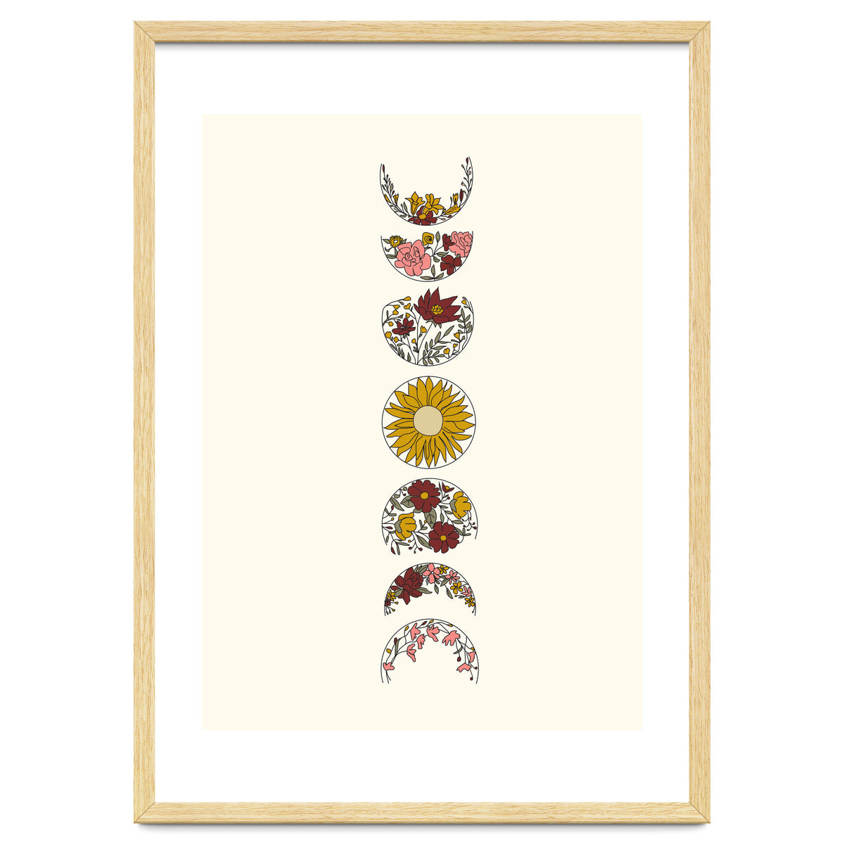 Floral Phases Of The Moon