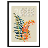 Calendar 2025 colorful fern leaves thumbnail