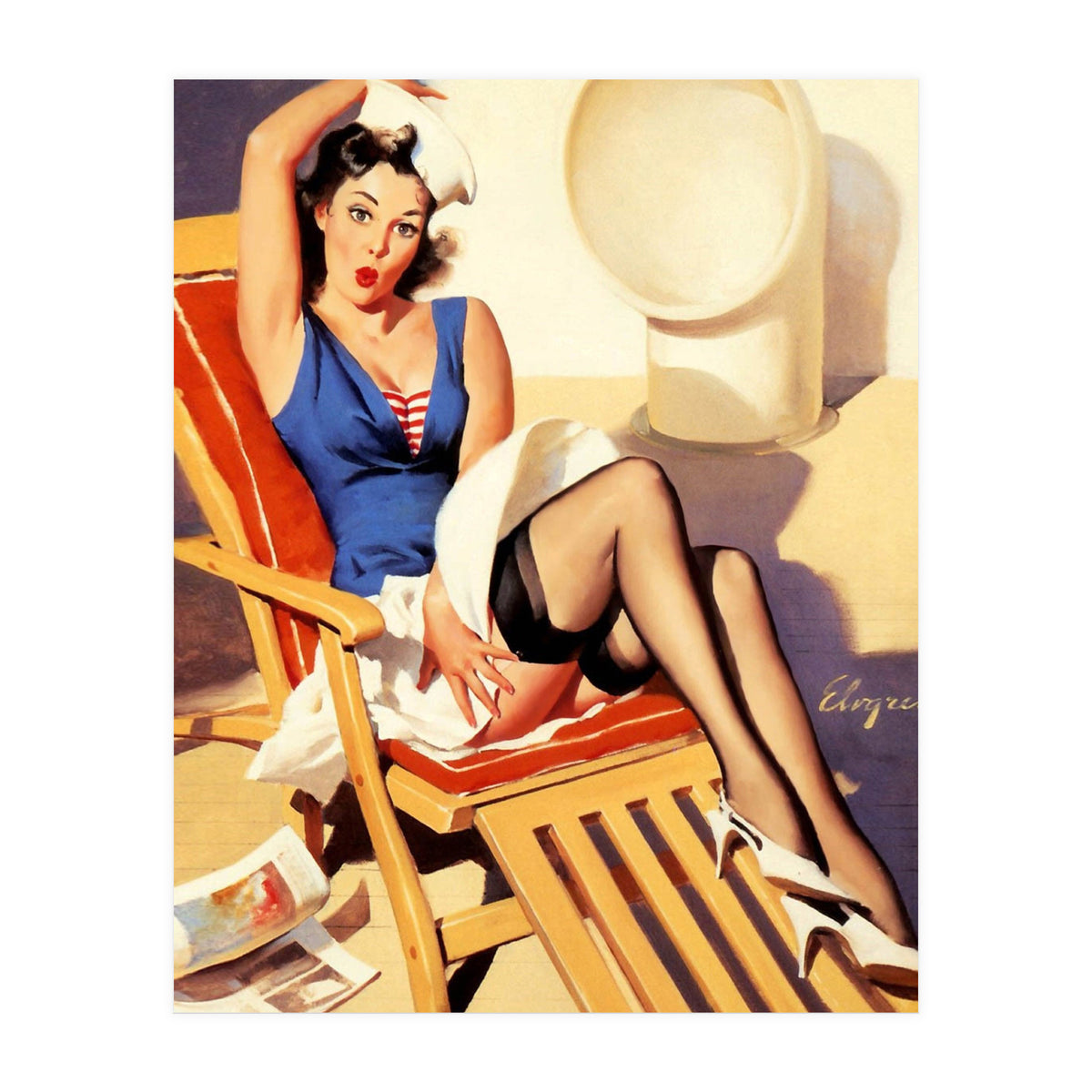 Sudden Wind On The Shipboard Cruiser (Print Only)