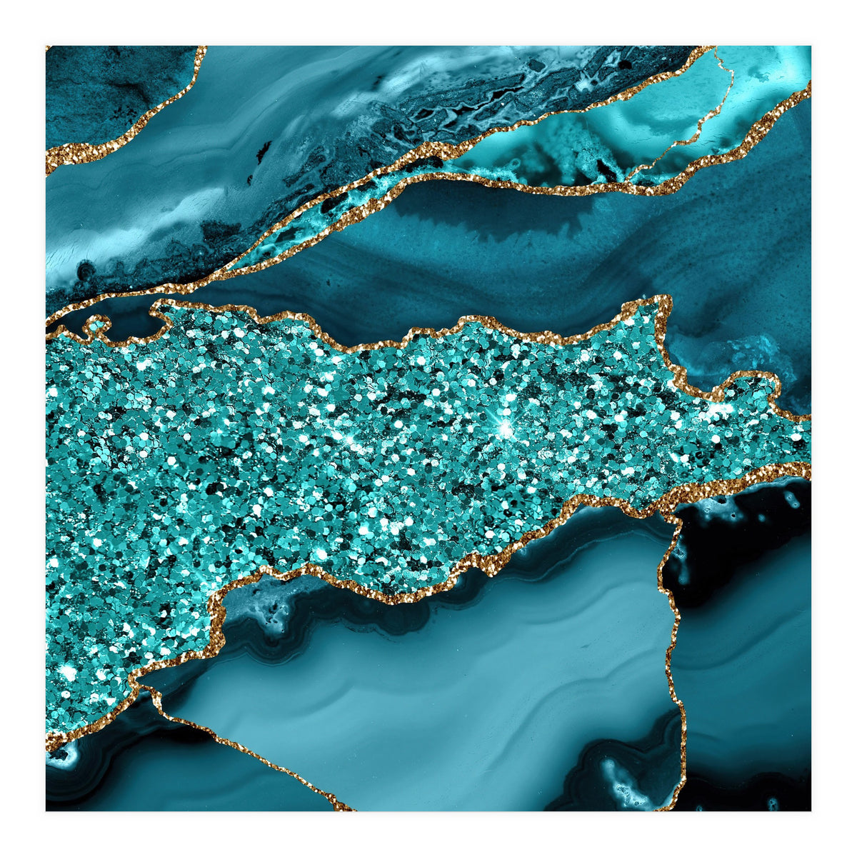 Agate Glitter Ocean Texture 09  (Print Only)