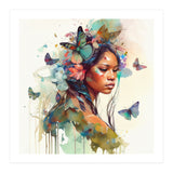 Floral Native Warrior Woman Butterfly Dance (Print Only) thumbnail