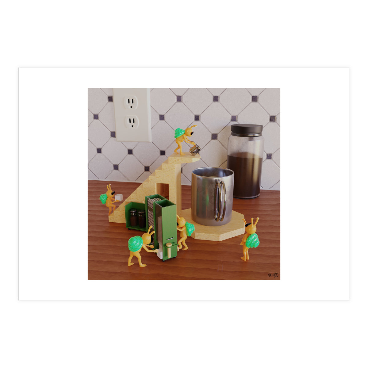 Coffee Support - angle #1 (Lwuba 038 Coffee Support 01) (Print Only)