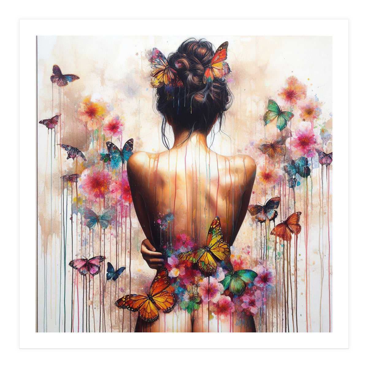 Butterfly Garden Back Portrait (Print Only)