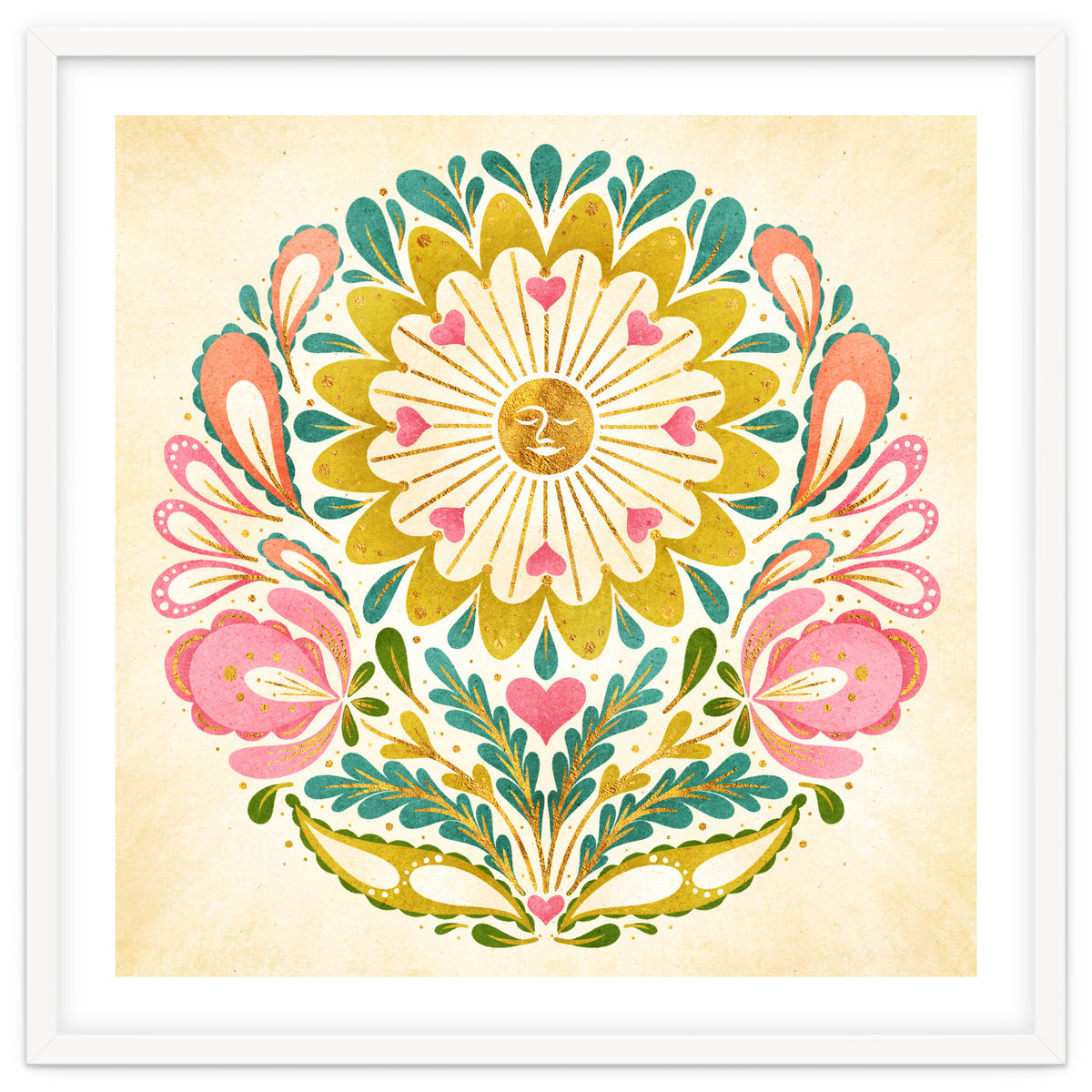 Solar Folk Art Mandala