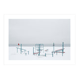 Playground in the winter snow beach (Print Only) thumbnail
