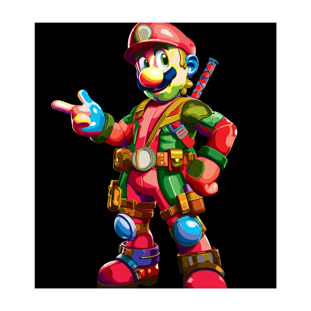 Mario Bros Action Fight Game 1 (Print Only)