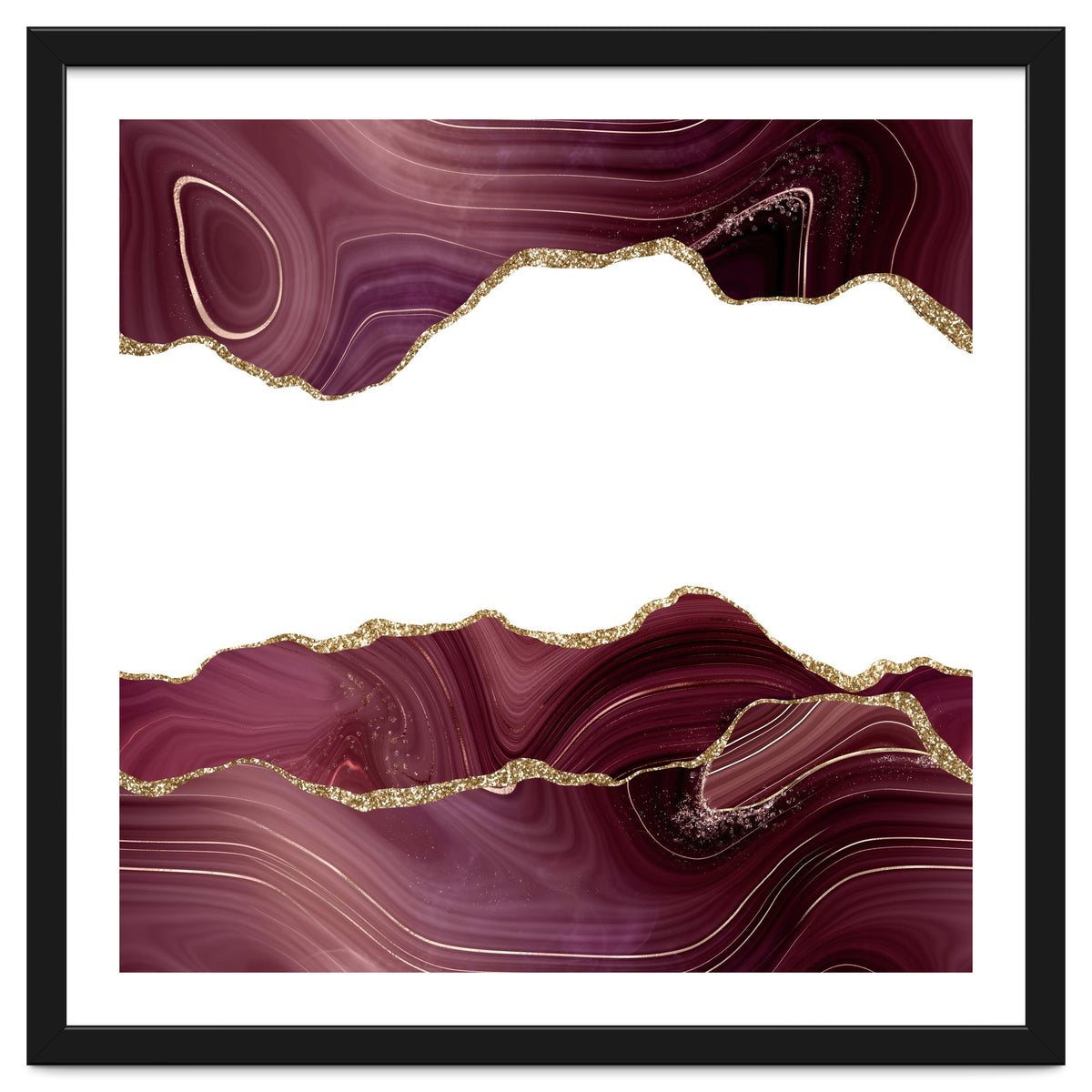 Burgundy & Gold Glitter Agate Texture 07