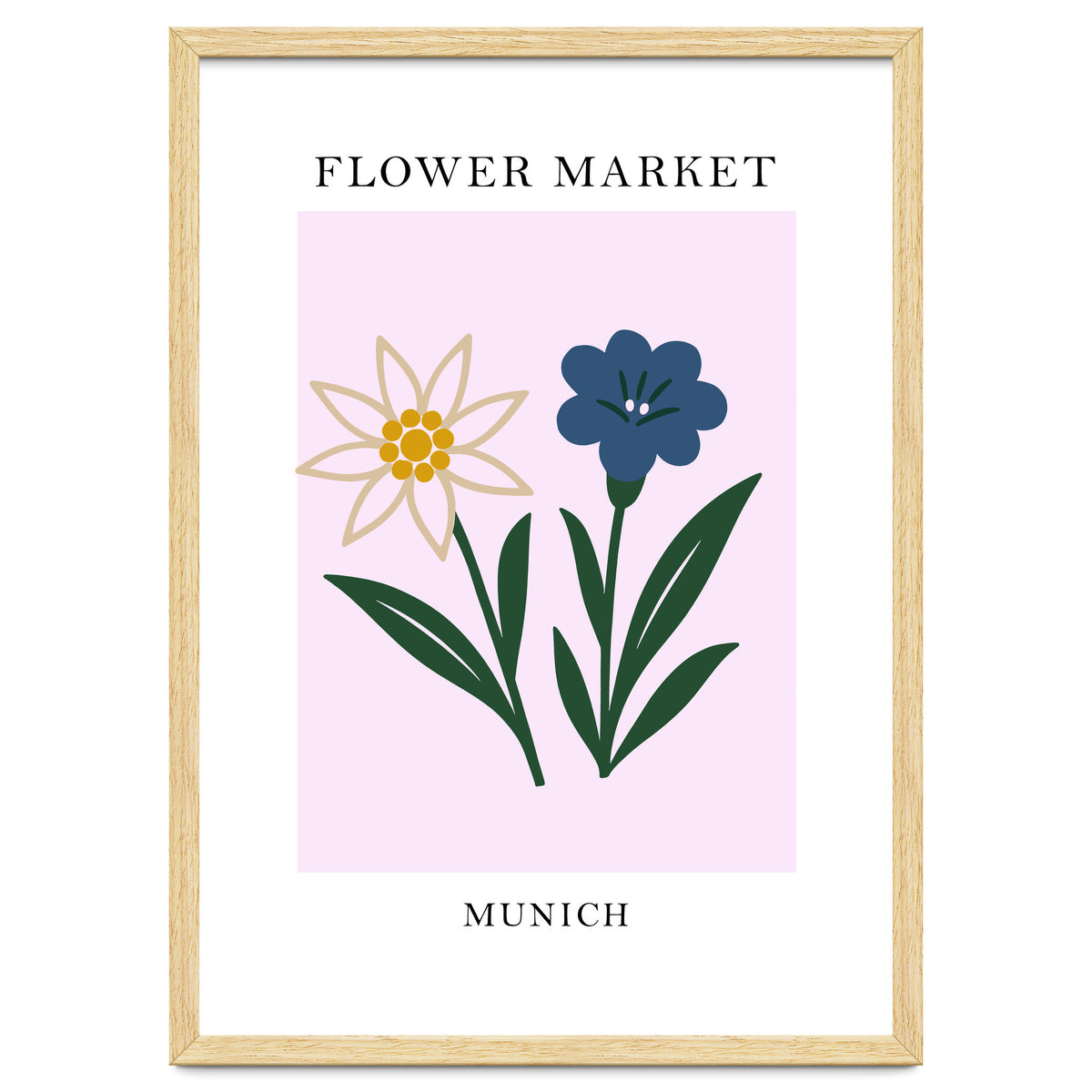 Munich Flower Market - Minimalist Edelweiss Botanical Print