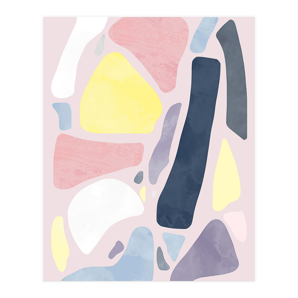 Organic Rustic Abstract Shapes Pastel I (Print Only)