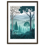 Vibrant Silhouettes in the Misty Teal Highlands thumbnail