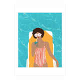 Chilling In The Moment, Eclectic Bohemian Black Woman Of Color, Swimming Pool Afro Fashion Vacation Enjoy Summer (Print Only) thumbnail