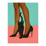 Woman In Heels With Black Cat (Print Only) thumbnail