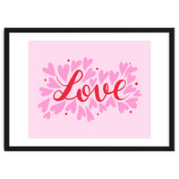 Love hearts - pink and red